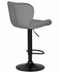 Стул барный ДОБРИН БАРНИ БЛАCК (серый велюр (МДЖ9-75)) / DOBRIN BARNY BLACK (MJ9-75))