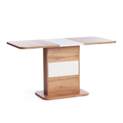 Раздвижной стол СМАРТ ЛДСП, 105-140х68,6х75 см, Дуб вотан/Белый / SMART