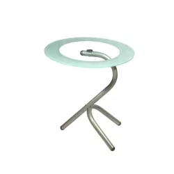 Круглый стол Дуэт 5 Металлик/ прозрачное