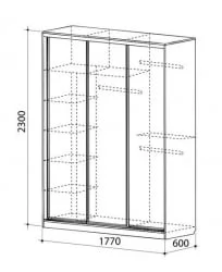 Шкаф-купе Бассо-1 Дуб Млечный