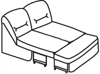 Секция двухместная без подлокотников раскладная Вавилон 2АР Жимолость (экокожа)