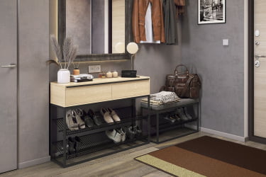 Обувница Крафт 1 ЛМН-11 черный муар/графит / LMN-11