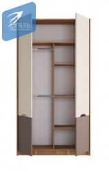 Шкаф РИCХ ШК-002 Миндаль/Глиняный серый/дуб крафт золотой / RICH