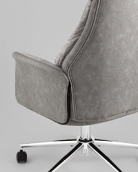 Кресло офисное ТопЧаирс Неома светло-серый экокожа ткань / TopChairs Neoma