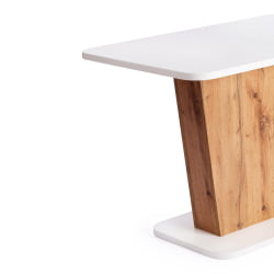 Раздвижной стол ГЕНТ ЛДСП, 110-145кс68,6кс75,5 см, Дуб вотан/Белый / GENT 110-145x68,6x75,5