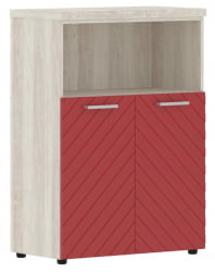 Шкаф с глухими малыми дверьми и топом Торр ЛУКС ТЛМC 85.3 Сосна Эдмонд Красный / Torr LUX TLMC