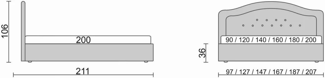 Кровать с мягким изголовьем Дреам Бежевый / Dream