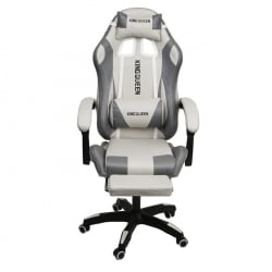 Кресло 907 КИНГКУЕЕН, замша, цвет светло-серый с массажем, арт 907-Рисе-Вхите / KINGQUEEN, 907-Rice-White