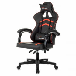 Геймерское кресло БРАБИКС Шоотер ГМ-123, 2 подушки, экокожа, черное/красное / BRABIX Shooter GM-123,