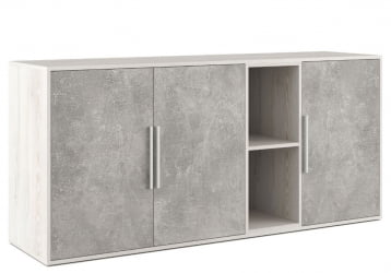 Шкаф низкий 3 створки, с нишей Б-ТОНЕ БТН36152031 Сосна Бетон светлый / B-TONE BTN36152031