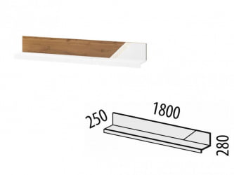 Полка Монако 606.29 Дуб Вотан / Белый шпон/ Альпийский белый