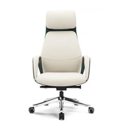 Эргономичное кресло руководителя Еурека ОC07 СЕРЕНЕ (Наппа кожа), белое / Eureka OC07 SERENE (Nappa