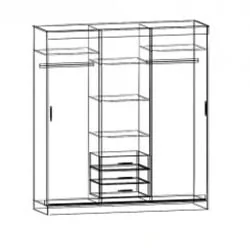 Шкаф-купе эконом Лидер 3 Венге-дуб белфорд