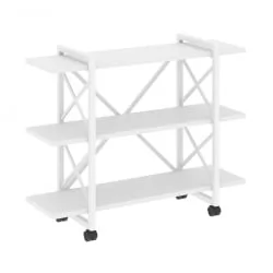 Стеллаж на колесных опорах - 3 полки ЛОФТ  ВР.Л-МСТ.К-3.8В Металл белый Белый Бриллиант / LOFT VR.L-MST.K-3.8V