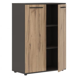 Шкаф с глухими средними дверьми ЕДИС ЕМCС 85.1 Дуб Денвер светлый Черный Мокко / EDIS EMCS