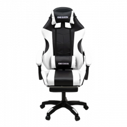 Геймерское кресло 1209-1 КИНГКУЕЕН, цвет черный/белый, 1209-1-блаcк-вхите-масс / KINGQUEEN, 1209-1-black-white-mass