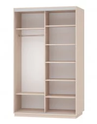 Шкаф-купе со стеклом Экспресс Дуо 1600х2200х Сакура/Белый снег / 1600х2200h