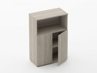 Шкаф средний полуоткрытый Глассй 6.12.121 Дуб сантана светлый / Glassy