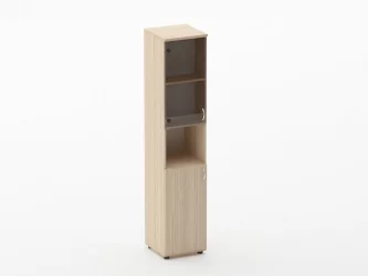Шкаф высокий со стеклом и нишей Твин 16.16.16Л Туя / Twin