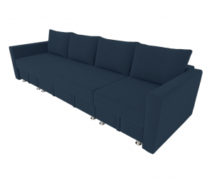 Диван угловой Фиеста Трансформер П- побразный с подлокоткиками (Берхоусе) Цвет фасада: Синий Велюто 54; Тип: Левый/правый; Материал фасада: Металл/Велюр / (Berhouse)