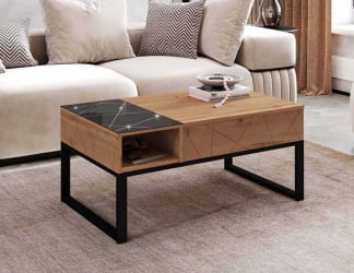 Стол-трансформер Агат 37 Дуб Вотан-Черный