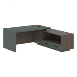 Стол руководителя правый ВЕЛИОН ВCТ 1919 Р Нефрит Дуб Сильвер / VELION VCT R