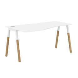 Стол эргономичный левый Форта ФCТ 1567 Л Белый премиум Дуб Гамильтон / Forta FCT L
