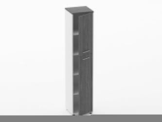 Шкаф 4 узкий закрытый Дека 10.19.14Пр Дуб Верцаска/Белый / Deka