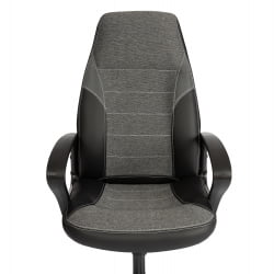 Кресло ИНТЕР (24) кож/зам/ткань, черный/серый, 36-6/207/ТВ-12/ТВ-11 / INTER 36-6/207/TW-12/TW-11