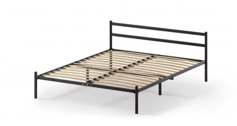 Полутороспальная кровать Метта 1400кс2000 Черная / 1400x2000