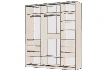 Шкаф-купе 3-х дверный Виктория 2000х584х2300, Бодега светлая 20ДЛЛЛДЗЗЗДЛЛЛ-ЯЯПШ-Бс 310-3289