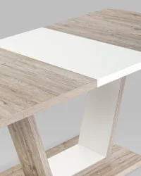 Стол раскладной Веcтор 120-160 Дуб анкона-белый / Vector