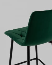 Стул полубарный Одди Диамонд велюр темно-зеленый / Diamond