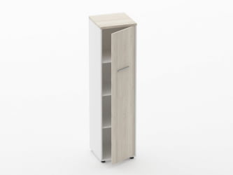 Шкаф 3 узкий закрытый, 1 дверь Дека 10.16.14Пр Дуб Сантана светлый/Белый / Deka