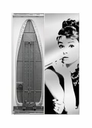 Настенный шкаф Ирон Слим Принт (правый, купе) Беленый дуб / Iron Slim Print