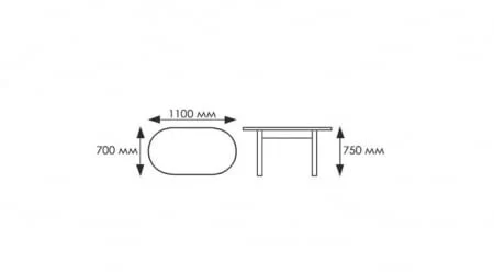 Стол обеденный Овальный ХРОМ 1кат 4030 ЛДСП белый