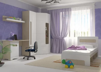 Стол Палермо-3 Юниор Ясень шимо светлый Белый глянец