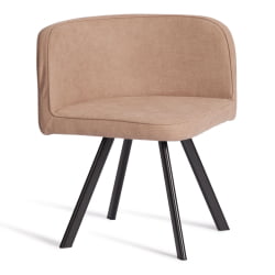 Комплект (стол, 4 стула) КУАДРОН (мод. ПТ14) Стол: МДФ/металл, стул: металл/шенилл, 100х100х73 см, 69х56х71 см, Беиге (Бежевый) ЛЙ1701-4/черный / QUADRON (mod. PT14) Beige LY1701-4/черный