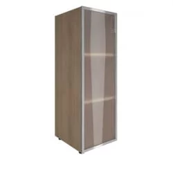 Шкаф книжный средний со стеклом в раме Лакобел без топа ЙАЛТА ЛТ-СУ 2.4Р вхите Снежная Патина / Lacobel YALTA LT-SU 2.4R white