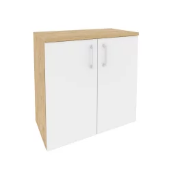 Шкаф низкий широкий (2 низких фасада ЛДСП) ОНИКС О.СТ-3.1 Тиквуд светлый/белый / ONIX O.ST-3.1