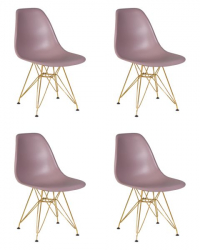 Стул обеденный ДОБРИН ДСР (ножки золотые, цвет сиреневый (П-04)) 4 шт / DOBRIN DSR (P-04))
