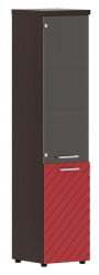 Шкаф колонка комбинированная с топом (левый) Торр ЛУКС ТЛХC 42.2 Л Венге Магия Красный / Torr LUX TLHC L