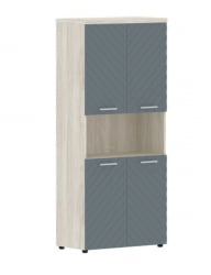 Шкаф с 2-мя комплектами глухих малых дверей и топом Торр ЛУКС ТЛХC 85.4 Сосна Эдмонд Серо-голубой / Torr LUX TLHC
