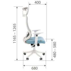 Кресло руководителя CХАИРМАН CХ563 Белый/бирюзовый / CHAIRMAN CH563