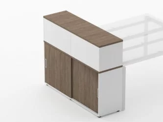 Тумба комбинированная высокая для рабочего модуля Дека 9.04.145 Дуб Верцаска/Белый / Deka