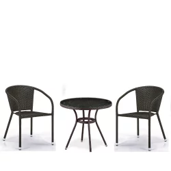 Комплект плетеной мебели Т282АНТ/Й137C-В53 Бровн 2Пcс / T282ANT/Y137C-W53 Brown 2Pcs