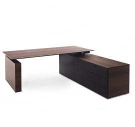 ТЕСЛА Стол письм. с тумбой ДКС ЭВКАЛИПТ МОРЕН/ЧЕРН 110 102 ЕCЛ БЛ / TESLA DX ECL BL