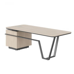 Стол руководителя правый Лине СФ-571101.1 Дуб светлый Черный графит / Line