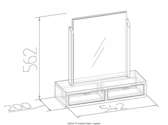 Трюмо с ящиками Шерлоcк 55 Орех шоколадный (спальня) / Sherlock