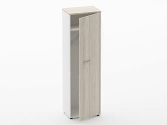 Шкаф для одежды 4 узкий Дека 10.19.302Пр Дуб Сантана светлый/Белый / Deka